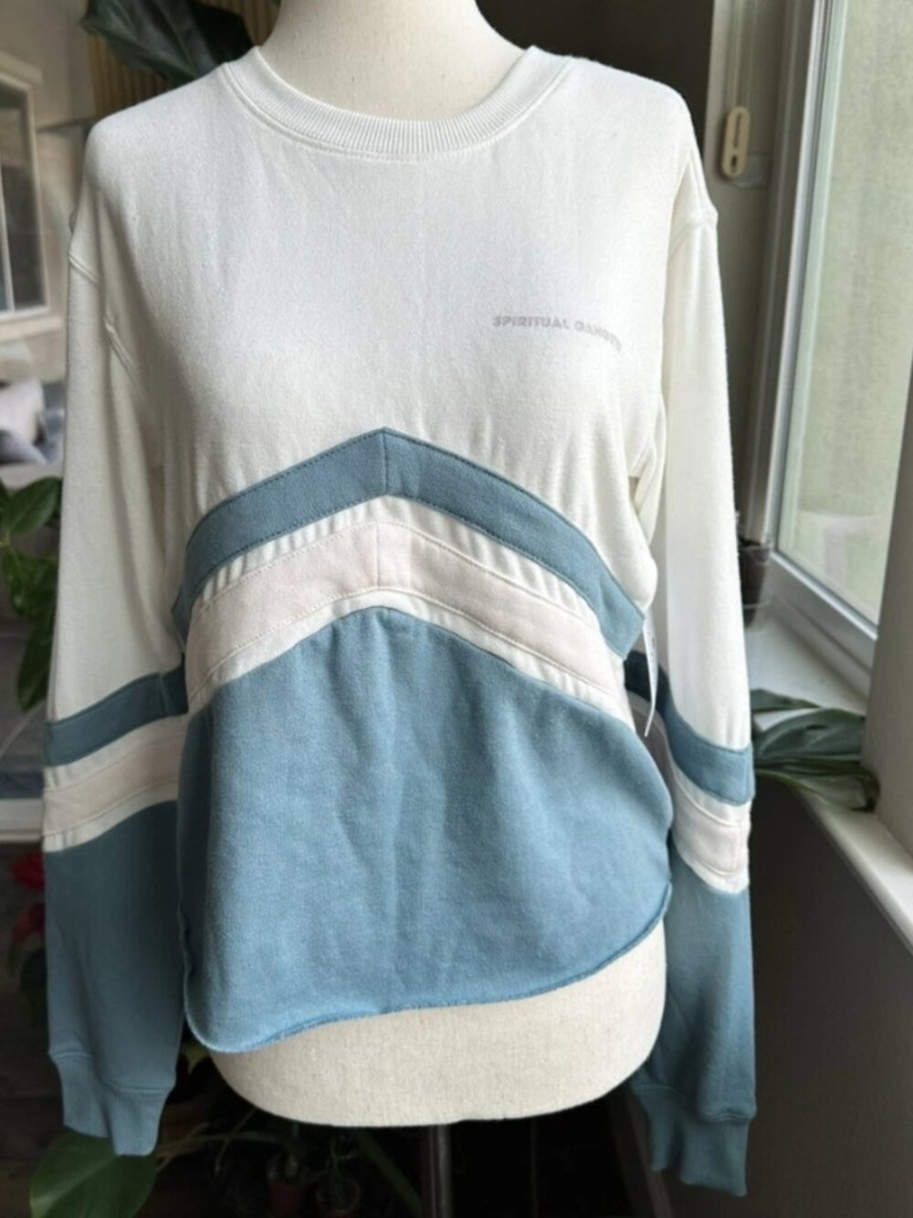 CLEAR OUT...Spiritual Gangster Varsity Chevron Crew Neck - Small - Retail $98